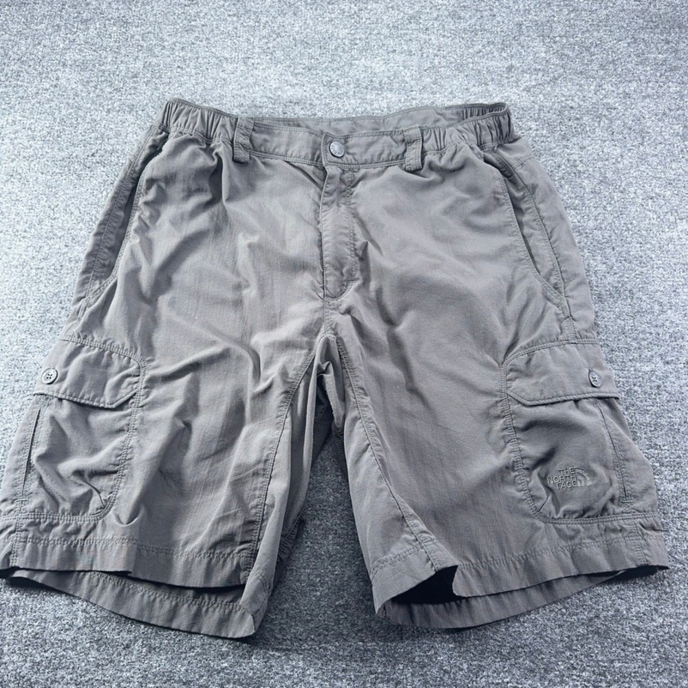 The North Face Mens Gray Nylon Ripstop Cargo Hiking Shorts Size Medium M EUC